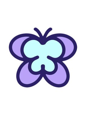 bir kelebeğin basit parlak çizgi filminin hareketli animasyonu