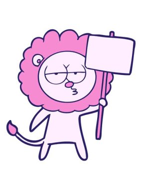 Sıkılmış aslan çizgi filminin hareketli animasyonu