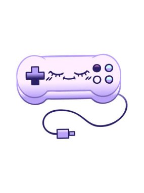 Bir oyun denetleyicisinin gradyan gölgelendirilmiş çizgi filminde hareket animasyonunu oynat