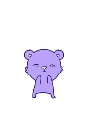 Çizgi film komik ayı karakterinin zıplama hareketi