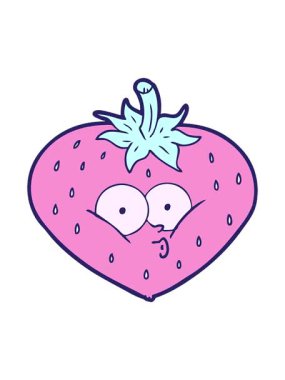 Çizgi film çilek tasarımının basınçlı animasyonu