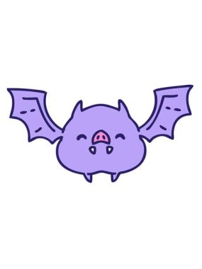 Süper şirin bir cadılar bayramı yarasasının çizgi filminin hareketli animasyonu