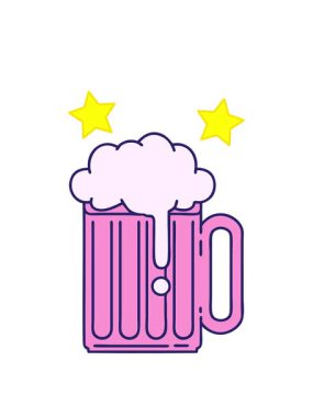 dönen yıldızlar geleneksel bira tankardı stiliyle dövmenin animasyonu