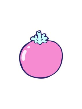 Çizgi film domates çiziminin dönen hareket animasyonu