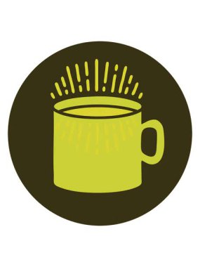 İkonik dövme tarzı kahve karikatürünün renk değişimi