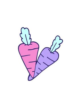 popping motion animation of cartoon organic carrots