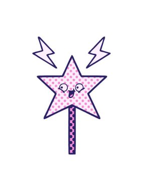 Sihirli değneğin çizgi roman stili çizgi filminin animasyonunu bob ve duraklat