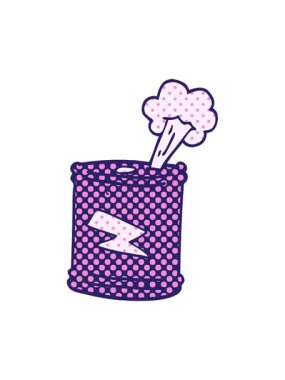 Karikatür karikatürlerinin basınçlı animasyonları. Karalama köpüklü içecekler.