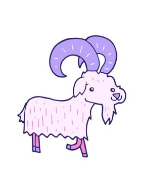 Karikatür keçi tasarımının titreşimli hareketi