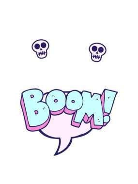 döner kafatası animasyonu serbest konuşma balonu karikatür bum