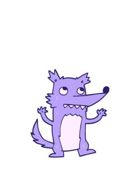 Elle çizilmiş karalama tarzı çizgi film kurtlarının animasyonunu genişletiyorum.