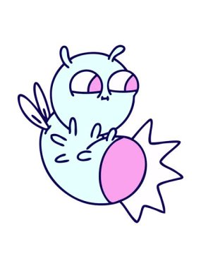 Sevimli bir böceğin çizgi filminin neon ışık efekti animasyonu