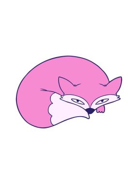 Çizgi film kıvrılmış tilki animasyonunun basınçlı patlaması