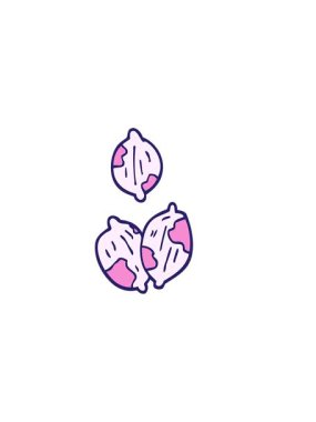 Çizgi filmin yatay titreşimli animasyonu kabuklu fındık karalaması