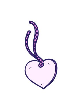 Karikatür karikatür karikatür kalp şekilli hediye etiketinin dönen hareketi