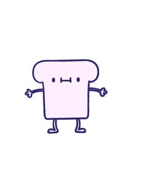 Sevimli Tost Tebeşiri Çiziminin yatay titreşimli animasyonu