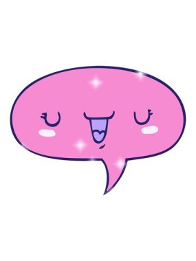 Konuşma baloncuklu sevimli mutlu yüz çizgi filminin ışıltılı etkisi