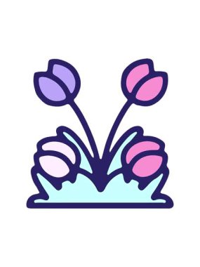 Dikkat çekici el çizimi lale çiçeği tasarımı animasyonu