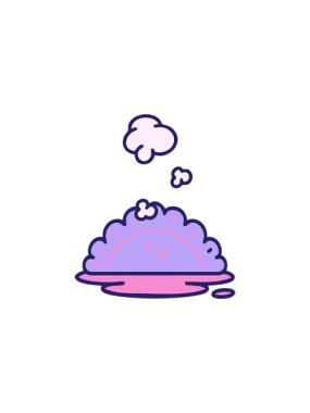 Buharda pişen sıcak Japon hamur işlerinin radyoaktif parlayan animasyonu