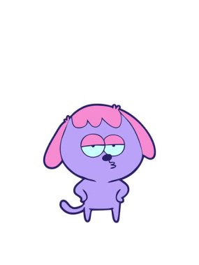 Çizgi filmden sıkılmış köpeğin zıplama hareketi.