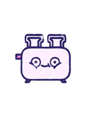 Bir tost makinesi çiziminin ışıltı etkisi