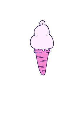 Kalk ve karikatür karikatür dondurmasının animasyonunu uçur