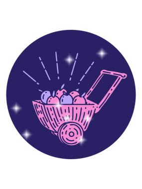 Dövme stili elma vagonunun simge simgesinin simge etkisi