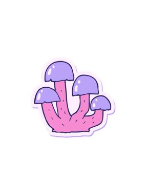 Çizgi film mantarı çıkartmasının gösterişli satış animasyonu