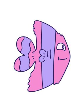 El çizimi tuhaf çizgi film balıklarının hareketli animasyonlarını oynat