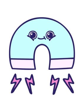 Bir mıknatısın sevimli çizgi filminin ışık efekti animasyonu