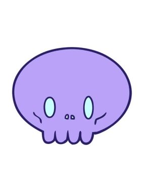 karikatür kafatasının pixelize etkisi