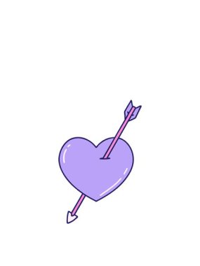 Bir ok ve kalp tasarımının ikonik dövme biçimindeki hareketli animasyonu