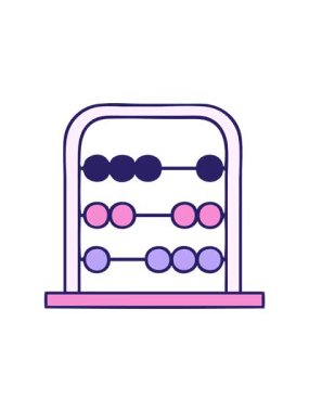 Matematik abaküsünün sevimli çizgi filminin dönen hareketi