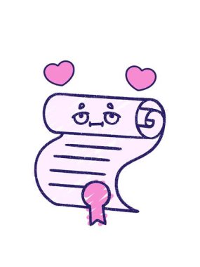 sertifika Tebeşiri Çiziminin dönen kalp animasyonu