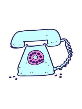 Çizgi film retro telefonunun titreşimli hareketi