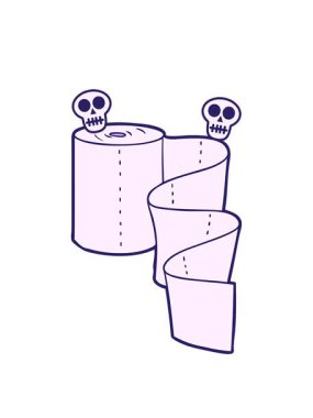 kafatası döndürme mutfak rulosu çizgi filmi animasyonu