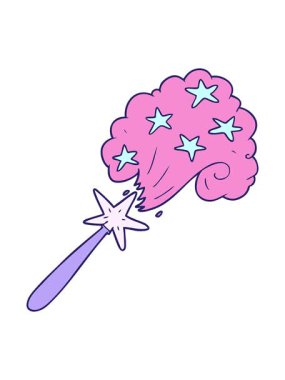 Çizgi film sihirli değneğinin parlak ışık efekti