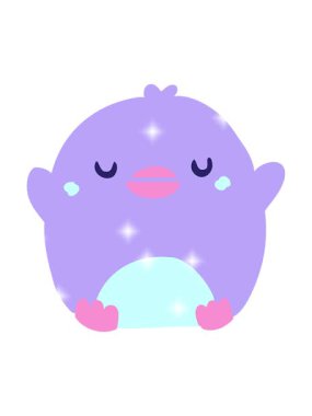 Garip karikatür pengueninin ışıltı etkisi