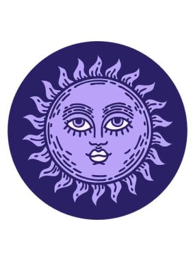 Geleneksel güneş yüzünün hareketli animasyonu