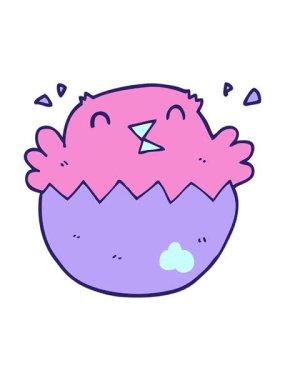 Yumurtadan çıkan civcivin çizgi film animasyonu