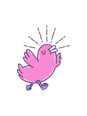 Geleneksel dövme stili bir kuşun hareketli canlandırması