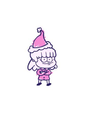 Xmas şapkalı kadının radyoaktif ışıltılı animasyonu