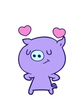 dönen kalpler basit çizgi film domuzlarının animasyonu