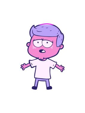 Çizgi filmdeki yorgun adamın animasyonunu aç.