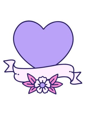 Titreşimli hareketli ikonik dövmeli bir kalp ve bayrak görüntüsü.