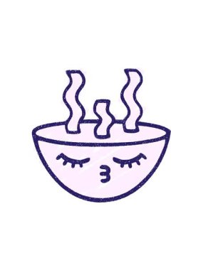 Hot Noodles Tebeşir Çiziminin basınçlı animasyonu