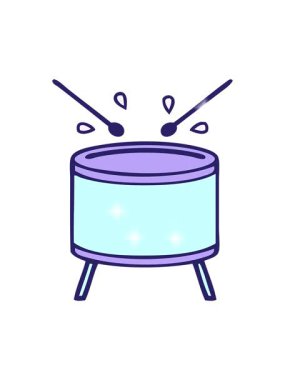 Çalan davulun sevimli çizgi filminin ışıltı etkisi