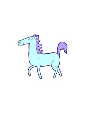 Çizgi film atının radyoaktif parlayan animasyonu