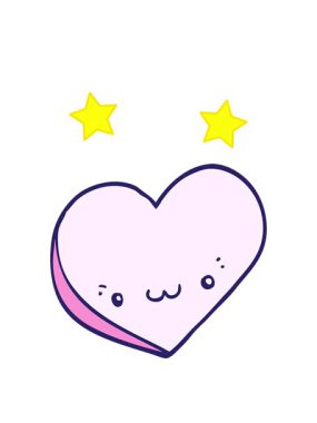 dönen yıldızların çizgi film animasyonu yüzlü aşk kalbi