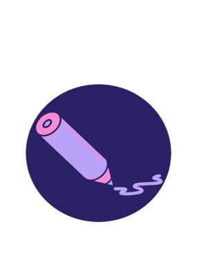 Renkli bir kalemin dövme stili görüntüsünün canlandırılması